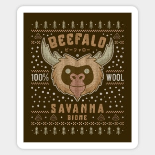 Savanna Beefalo Ugly Sweater Sticker